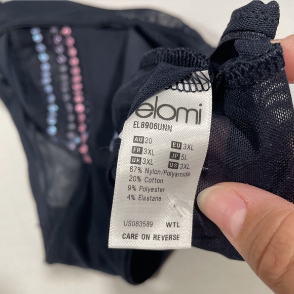 NWT Elomi [ 3XL ] Matilda Embellished‎ Briefs in Unicorn Blue/Grey - Picture 8 of 10